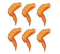 Lot de 6 ailes de poulet réalistes Orléans Réplique de plumes pour décoration de barbecue pour amateurs de cuisine