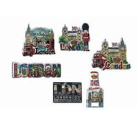 Lot de 6 aimants de réfrigérateur Souvenir de Londres - Motifs 3D avec décapsuleur - Aimants épais de 9 cm, ouvre-bouteille de 15 cm