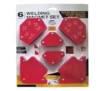 Lot de 6 aimants de soudage magnétiques - Support triangulaire - Fixateur d'angle - Outils auxiliaires - Aimants en acier au carbone pour fixation d'angle de 45/90/135 degrés - Boîtier en métal