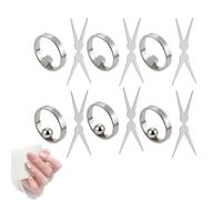 Lot de 6 aimants en forme d'anneau œil de chat pour ongles, outil d'aimant puissant pour ongles, Y et Rin-gMagnet (faisceau large, français), circulaire creux et portable œil de chat pour le bricolage
