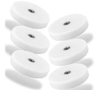 Lot de 6 aimants en néodyme - En caoutchouc - Diamètre : 34 mm - Ronds - Avec filetage intérieur M4 - 12 kg - Forte force de traction - Avec filetage intérieur - Blancs