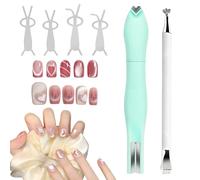 Lot de 6 aimants œil de chat 3 en 1 pour vernis gel œil de chat, avec outil magnétique, stylo magnétique double tête et 4 guides en forme de lapin | Indispensable pour les amateurs de manucure