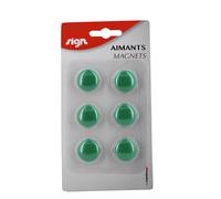 Lot De 6 Aimants Ronds De 22 Mm - Vert - Sign