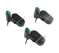 Lot de 6 alarmes de pêche avec lumière LED et son, construction en plastique ABS et métal, conçues pour se clipser en toute sécurité sur plusieurs cannes à pêche (plastique noir)