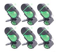 Lot de 6 alarmes de pêche électriques à LED avec indicateur sonore de touche 80 dB ABS et acier inoxydable pour pêcheurs en plein air (plastique noir)