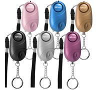 Lot de 6 alarmes personnelles de sécurité avec lumière LED(Multicolore) | alarmes personnelles de sécurité pour enfants,femmes et personnes âgées,avertisseur de prévention de la criminalité