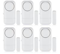 Lot de 6 alarmes sans fil pour porte et fenêtre, 120 dB, protection anti-effraction, avec contact magnétique, système d'alarme de sécurité sans fil pour maison, appartement, hôtel, bureau, garage (lot