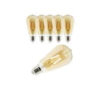 - Lot de 6 ampoules déco filament LED ambrée 4W E27 - Elexity