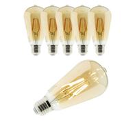 Lot de 6 ampoules déco filament LED ambrée 4W E27 - Elexity