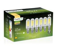 Lumiled Lot de 6 ampoules LED E14 T25 pour hotte aspirante - 4 W (remplace une ampoule à incandescence de 40 W) - Filament Edison 3000 K - Blanc chaud - 440 lm - Angle d'éclairage 360° - 230 V - Pour