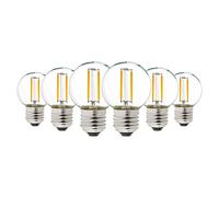 Lot de 6 ampoules LED Edison Globe 1 W intensité variable 10 W équivalent ampoule à filament LED 2700 K blanc chaud E26 Base G40 ampoule LED pour cabines bateau RV Marine extérieur solaire AC110V-130V