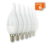 Lot de 6 Ampoules Led Flamme 5W - EUROBRYTE - Culot E14 - Forme Flamme