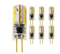 Lot de 6 ampoules LED G4 1,5 W, 12 V DC, 24 x 3014 SMD, Blanc chaud 2600-2800 K, équivalent à une ampoule halogène de 15 W