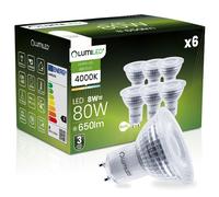 Lot de 6 ampoules LED GU10 8W 4000K Dimmables 650lm LUMILED