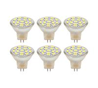Lot de 6 ampoules spot LED GU4 MR11 3 W 270 lm 12 V basse tension pour un éclairage précis dans une vitrine, casier à vin, blanc froid marin, 15 puces, conception à économie (Lumière blanche)