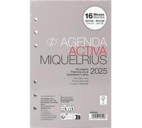 Lot De 6 Anneaux De Rechange Pour Agenda Annuel 2025, 16 Mois, 1 Jour Par Page, Format Actif 117 X 182 Mm, 6 Anneaux, Espagnol, Portugais Et Anglais