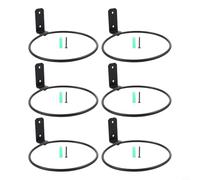 Lot de 6 anneaux de support muraux en fer robuste pour pot de fleurs de 10,2 cm, 12,7 cm, 15,2 cm, 20,3 cm, décoration de jardin, capacité de 18,1 kg, design pliable avec vis (15 cm)