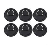 Lot de 6 anneaux en D centrés en acier inoxydable pour bateau gonflable pour kayak, canoë, canoë, canot, radeau avec port renforcé en PVC