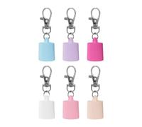 Lot de 6 anneaux portables en silicone pour baume à lèvres avec mousqueton, multi-usage pour le transport quotidien, porte-gloss à lèvres pour clés, C, Taille unique