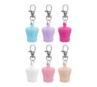 Lot de 6 anneaux portatifs en silicone pour baume à lèvres avec mousqueton, multi-usage pour un transport quotidien sécurisé baume à lèvres porte-clés, couronne, Taille unique