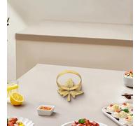 Lot de 6 anneaux rétro en alliage pour feuilles pour Thanksgiving, automne, mariage, décoration de table pour table de table en érable doré avec accessoires de table de fête (C)