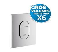 lot de 6 Arena Cosmopolitan Plaque de commande WC, Chrome (38844000-GVP6)