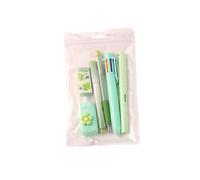 Lot de 6 articles de papeterie pour étudiant avec stylo gel rétractable, gomme, marqueur, ruban correcteur blanc ergonomique et ensemble de crayons