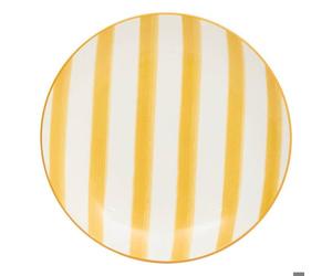 Lot de 6 Assiette plate rayée Charlie jaune D19cm - Atmosphera Créateur d'intérieur