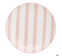 Lot de 6 Assiette plate rayée Charlie rose D19cm - Atmosphera Créateur d'intérieur