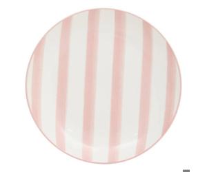 Lot de 6 Assiette plate rayée Charlie rose D19cm - Atmosphera Créateur d'intérieur