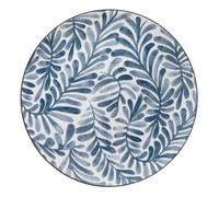 Lot de 6 Assiette plate Umami D26cm feuille bleu - Atmosphera Créateur d'intérieur