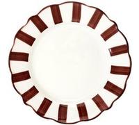 Lot de 6 Assiettes à Dessert "Cleo" 19cm Bordeaux & Blanc Rouge