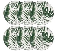 Lot de 6 Assiettes à Dessert "Palme" 19cm Vert