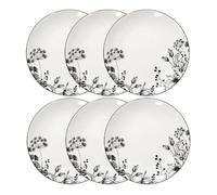 Lot de 6 Assiettes à Dessert ""White Floral"" 20cm Blanc