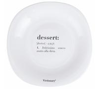 Lot de 6 assiettes à fruits carrées 22 x 22 cm en verre opale, Victionary Dessert