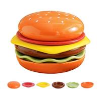 Lot de 6 assiettes à hamburger, assiettes et bols en céramique en forme de hamburger, mini plats à sushis, plats à goûter, mignons, empilables, cadeau pour fête ou maison