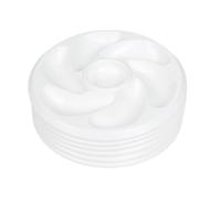 Lot De 6 Assiettes A Huitres 6 Compartiments +1 Pour Le Citron, Sauce. Fabrication Française Made In France A Base De Polypropylène Pour La Maison, Le Restaurant, Diamètre 20 Cm Couleur Blanc