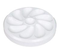 Lot De 6 Assiettes A Huitres 9 Compartiments +1 Pour Le Citron Fabrication Française Pour La Maison Le Restaurant Diamètre 20 Cm