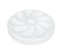 Lot De 6 Assiettes A Huitres 9 Compartiments +1 Pour Le Citron, Sauce. Fabrication Française Made In France A Base De Polypropylène Pour La Maison, Le Restaurant, Diamètre 26 Cm Couleur Blanc