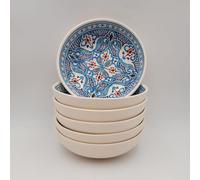 Lot de 6 assiettes creuses jatte Marocain Turquoise - D 20 cm