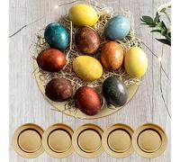 Lot de 6 assiettes décoratives - En PVC doré - Diamètre : 33 cm - Assiettes en plastique pour décoration de table individuelle