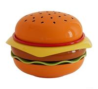 Lot de 6 assiettes empilables avec mécanisme d'empilage sécurisé pour hamburgers, sushis et salle à manger partagée, passe au lave-vaisselle, construction en plastique (pointe noire)