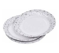 Lot de 6 Assiettes en Carton "Étoile" 18cm Argent Gris G