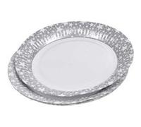Lot de 6 Assiettes en Carton "Étoile" 23cm Argent Gris G