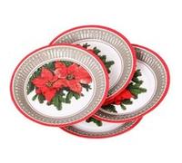 Lot de 6 Assiettes en Carton "Poinsettia" 18cm Rouge Rouge G