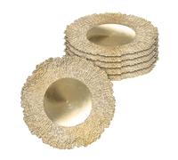 Lot de 6 assiettes en plastique doré 33 cm - Plateau à bougie décoratif - Décoration de Noël et de l'Avent - Cadeau de l'Avent - Plateau rond