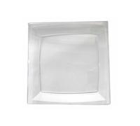 Lot de 6 Assiettes en Plastique Réutilisable Carrées 23cm Transparent