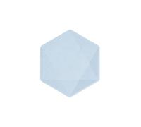 Lot de 6 assiettes hexagonales 15,8 x 13,7cm - bleu - jetable 100% biodégradable - Vert Decor