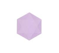 amscan - Lot de 6 assiettes hexagonales Vert Decor, 15,8 x 13,7 cm, violet, Vaisselle de fête en matières premières Rapidement renouvelables, pour Les Anniversaires, Les barbecues, Les jubilés, etc.