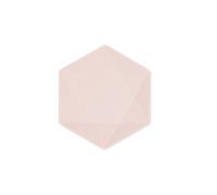 Lot de 6 assiettes hexagonales 15,8 x 13,7cm - rose - jetable 100% biodégradable - Vert Decor